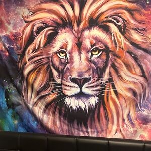 Majestic Lion Wall Tapestry - Multicolor